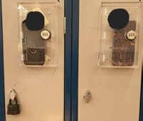 Closer Image of PhoneAwayBox on Students Lockers